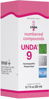 UNDA 9 numbered compounds bottle for home use supporting wellness routines