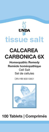 UNDA Calcarea Carbonica 6X bottle front view for bone support.