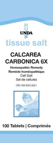 UNDA Calcarea Carbonica 6X bottle front view for bone support.