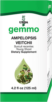 UNDA Gemmo Therapy Ampelopsis Veitchii Boston Ivy shoots in bottle suggesting immune-lymphatic support