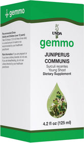 UNDA Juniperus Communis gemmotherapy bottle with pour for gentle drainage support.