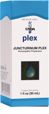 UNDA Juncturinum Plex bottle label for daily use in a home routine