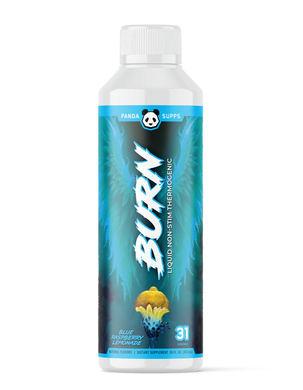 Underground Bio Labs Panda Supps Liquid Burn bottle for non-stimulant fat-to-energy support.