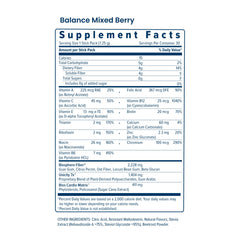Unicity Balance mixed berry drink being poured, showcasing easy to mix pre-meal nourishment.