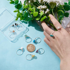 UNICRAFTALE women's gemstone ring set for easy mix-and-match outfits