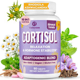 Uniisyunm Cortisol Supplements for Women bottle on table promotes daily calm and balance.