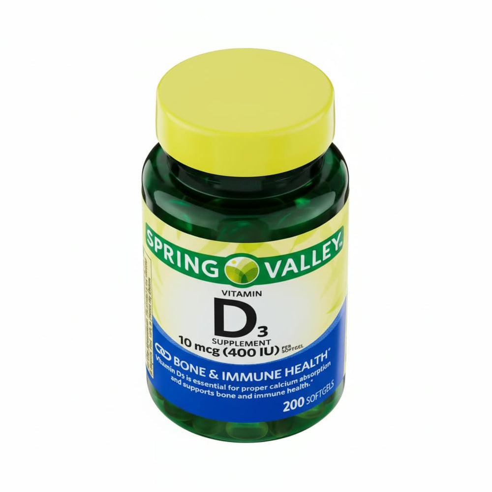 Unique Bundle Store Vitamin D3 softgel bottle, convenient daily support for bones and immune function.