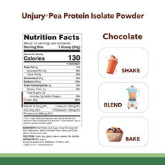 Unjury Planted vegan chocolate powder with a scoop for easy 20 g protein per serving.