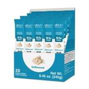 Unjury unflavored whey stick pack front view for an easy on-the-go protein boost.