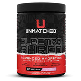 Unmatched Electrashred pink lemonade bottle for refreshing hydration after workouts.