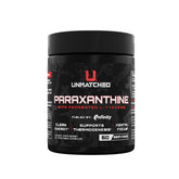 Unmatched Paraxanthine bottle with fermented tyrosine showing clean energy potential.