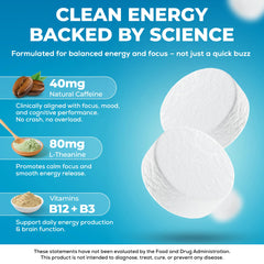UPLIFE Energy Gum peppermint piece delivers quick, sugar-free focus with a refreshing mint