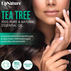UpNature Tea Tree Roll-On cap shown for easy, mess-free application during routines