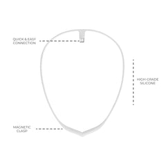 Upright GO S compatibility necklace demonstrates seamless pairing with GO S posture trainer.
