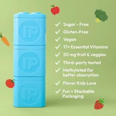 Upright Nutrition ingredients panel showcases 17 essential vitamins and minerals at a glance.