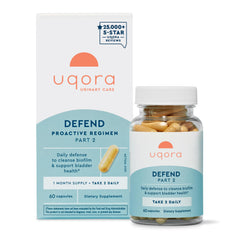 Uqora Defend bottle pour showing daily bladder health support