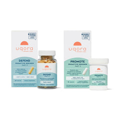 Uqora Defend bottle pour demonstrates easy daily use for bladder health support.