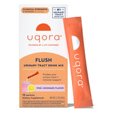Uqora Flush pink lemonade packet ready to mix for urinary health support.