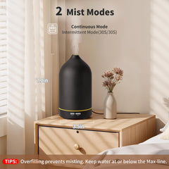 URPOWER diffuser displays seven color LED lights for relaxing mood lighting.