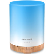 URPOWER 300ml diffuser front view with wood grain base and calm ambiance