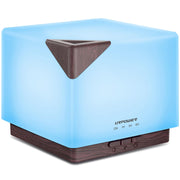 URPOWER diffuser with woodgrain housing creates a calming, stylish room ambiance.