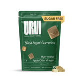 URVI Blood Sugar Support Gummies apple cinnamon bottle with keto-friendly, sugar-free apple flavor.