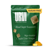 URVI Blood Sugar Support Gummies apple cinnamon bottle with keto-friendly, sugar-free apple flavor.