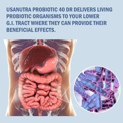 USANUTRA Probiotics label close-up featuring Maktrek delayed release