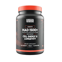 UTOYA NAD 1500+ bottle front showing branding for daily energy support.