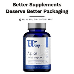 Utzy Naturals Agilen capsules being poured highlight vegetarian formula