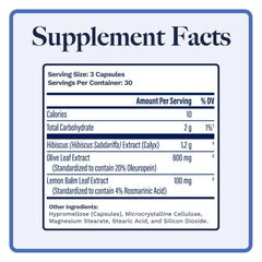 Utzy Naturals Hiburil bottle back label detailing ingredients and usage.