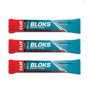 UUX CLIF BLOKS Tropical Punch packaging displayed for workouts