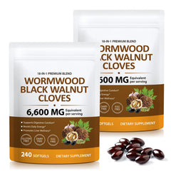 UXENPHXF 18-in-1 wormwood softgels bottle supports daily digestive comfort.