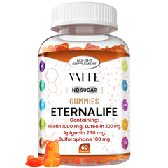 VAITE EternaLife gummies bottle front in a vegan antioxidant supplement for daily wellness