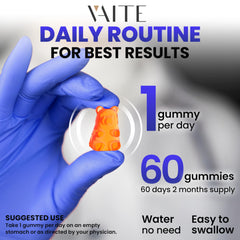 VAITE Monolaurin vegan gummies with orange hue offer convenient wellness support.