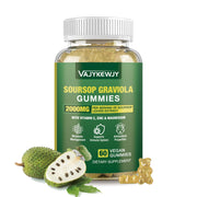 VAJYKEWJY Soursop Gummies packshot highlights a tasty, immune-supporting daily treat.