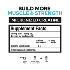 Valara creatine nutrition label close-up showing dose information.