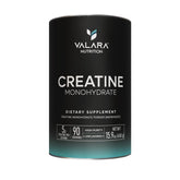 Valara creatine micronized powder in a jar for easy mixing.
