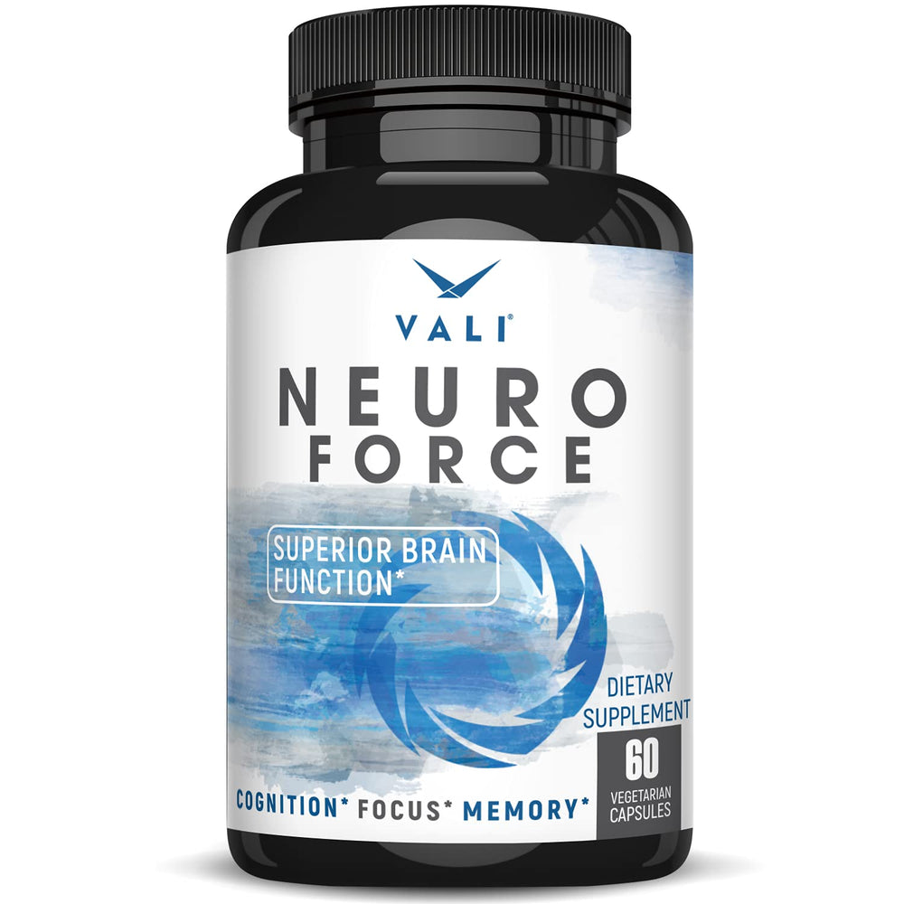 VALI Neuro Force bottle front view for on-the-go cognitive support.