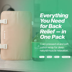 Vanera castor oil pack wrap lower back area designed to hold oil in place during relaxation