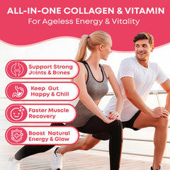 Vazatisi bottle label showing multi-collagen types I–X and biotin.