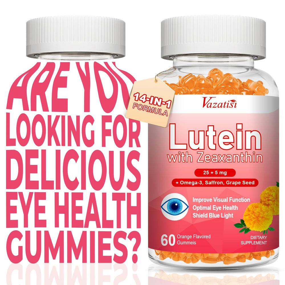 Vazatisi Lutein & Zeaxanthin gummies orange bottle for daily eye support