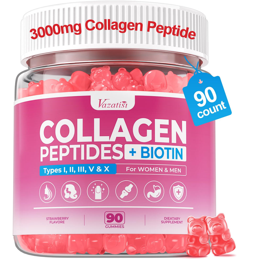 Vazatisi Sugar Free Collagen Gummies jar for daily beauty support.