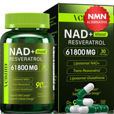 VCBIRD Liposomal NAD‑Resveratrol bottle showing high absorption and energy support
