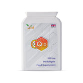 Ved CoQ10 500mg softgels bottle on a clean surface for daily energy support.