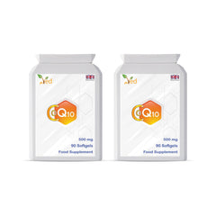 Ved CoQ10 bottle front, two-pack set for daily energy support