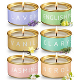 VEDA TINDA SCENT Floral Candle Gift Set in an elegant tin, ideal for gifting and cozy ambiance.