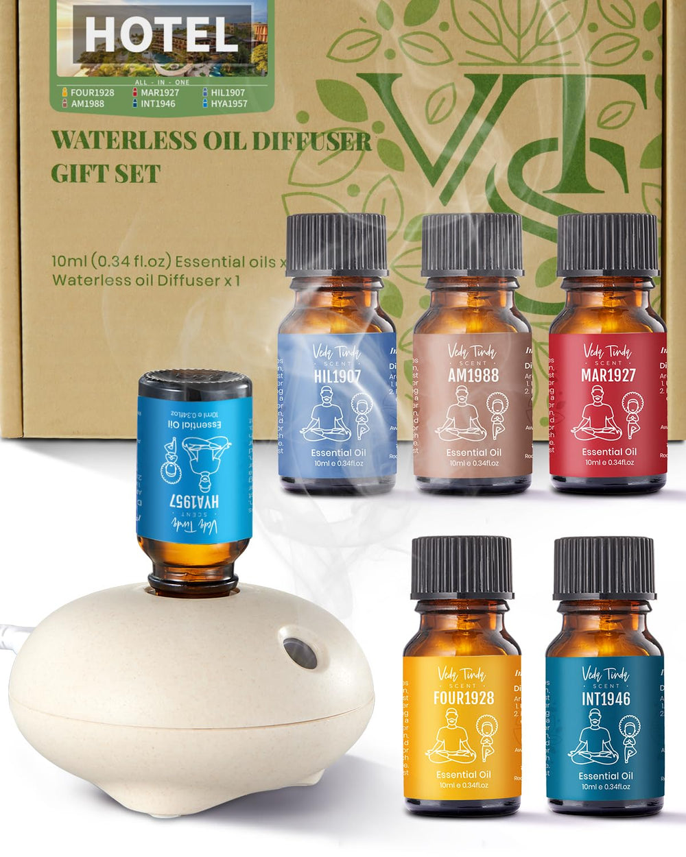 VEDA TINDA SCENT waterless diffuser front view elevating home ambiance.