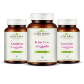 VEDIKROOTS Kanchnar Guggulu bottle and tablets for hormonal balance and thyroid support
