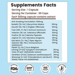 VEDIKROOTS NicoShield label design highlighting Ayurvedic formulation.